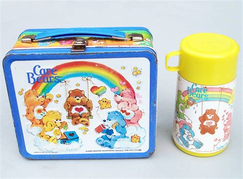 care bear metal lunch box|care bears lunch box vintage.